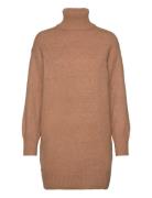 Mango Turtle Neck Knit Dress Brun