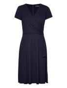 Lauren Ralph Lauren Surplice Jersey Dress Marinblå