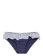 Mango Ruffled Floral Bikini Bottom Marinblå