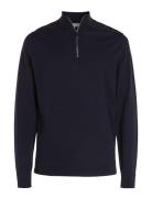 Calvin Klein Merino Rws Quarter Zip Marinblå