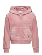 Lindex Sweatshirt Velour With Hoodie Rosa