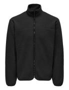 ONLY & SONS Onsemilio Reg Fullzip Highneck Swt Vd Svart