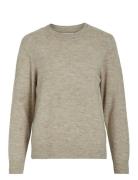 Vila Vima O-Neck L/S Knit Top-Noos Beige