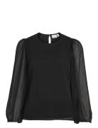 Vila Vifalia O-Neck L/S Top - Noos Svart