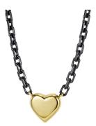 Bud To Rose Heartly Necklace Gold/Black Guld