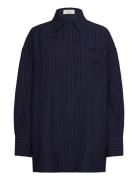 NORR Neo Pinstripe Shirt Marinblå