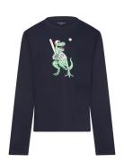 Tom Tailor Printed Longsleeve Marinblå