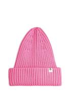 Mini Rodini Knitted Rib Fold Up Hat Rosa