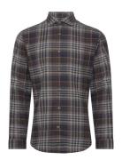 Lindbergh Checked Twill Shirt L/S Brun