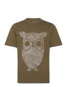 Knowledge Cotton Apparel Regular Fit Mountain T-Shirt - Rege Grön