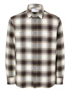 Selected Homme Slhregowen-Grindle Check Shirt Ls Brun