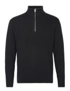 Lindbergh Half Zip Rib Knit Svart