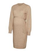 Mamalicious Mlnewanne L/S Abk Knit Dress A. Noos Brun