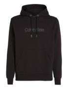 Calvin Klein Raised Line Logo Hoodie Svart