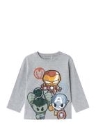 Name It Nmmanan Marvel Ls Nreg Top Mar Grå