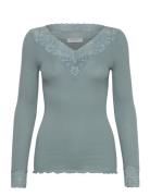 Rosemunde Organic T-Shirt W/ Lace Blå