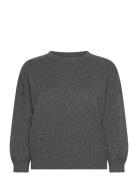 Davida Cashmere Quarter Balloon Sleeve Sweater Grå