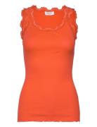 Rosemunde Rwbabette Sl U-Neck Long Lace Top Orange