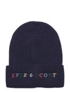 Lyle & Scott Multi Colour Embroidery Beanie Marinblå