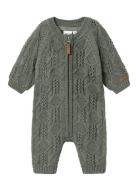 Name It Nbmwrilla Wool Ls Knit Suit Grön