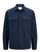 Jack & J S Jprraymond Melange Solid Ls Overshirt Sn Blå