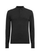 AllSaints Mode Merino Ls Polo Grå