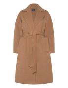 Polo Ralph Lauren Double-Faced Wool Wrap Coat Beige