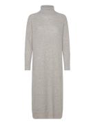 Tommy Hilfiger Wool Cash Roll-Nk Long Dress Grå