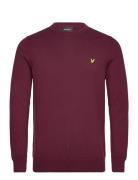 Lyle & Scott Cotton Merino Crew Neck Jumper Burgundy