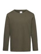 Lindex Top Ls Solid Khaki Green