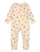 Petit Piao Jumpsuit L/S Printed Beige