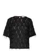 Coster Copenhagen Top In Fluffy Lace Svart