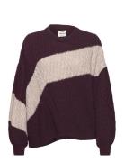 Mads Nørgaard Recycled Wool Mix Rokko Block Sweater Burgundy