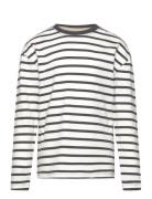 Mango Striped Long Sleeves T-Shirt Vit