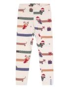 Geggamoja Bamboo Leggings Santa Dogs 65 74/80 Kräm