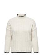 ONLY Carmakoma Carchick Stitch Ls Highneck Pull Knt Vit