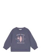 Mango Surf Printed Sweatshirt Blå