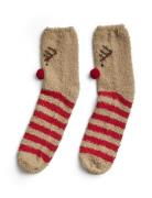 Pieces Pcjoy Fluffy Socks Christmas Box Beige