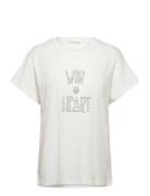 Rabens Sal R Wild @Heart T-Shirt - Ambla Kräm