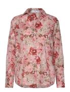 Mango Printed Cotton Shirt Rosa