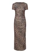 Mango Leopard-Print Dress With Ruffled Details Brun