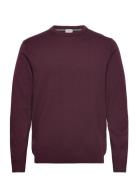 Lindbergh Black 100 % Merino Crew Neck Knit Burgundy