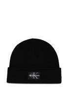 Calvin Klein Mono Logo Patch Beanie Warm Svart