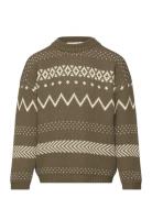 The New Tnlinus Jacquard Pullover Khaki Green