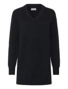 Calvin Klein Jeans Textured Sweater V-Neck Dress Svart