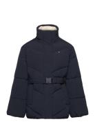 Tommy Hilfiger Teddy Collar Mid Lenght Puffer Marinblå