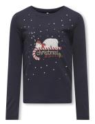 Kids Only Kogxmas Life Yrsa Life Reg L/S Top Jrs Marinblå