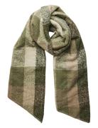 Pieces Pcpyron Checked Long Scarf Noos Bc Khaki Green