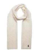 Polo Ralph Lauren Cable-Knit Wool-Cashmere Scarf Kräm