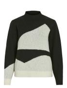 Vila Vicilia Mock Neck L/S Jaquard Top - Noos Svart